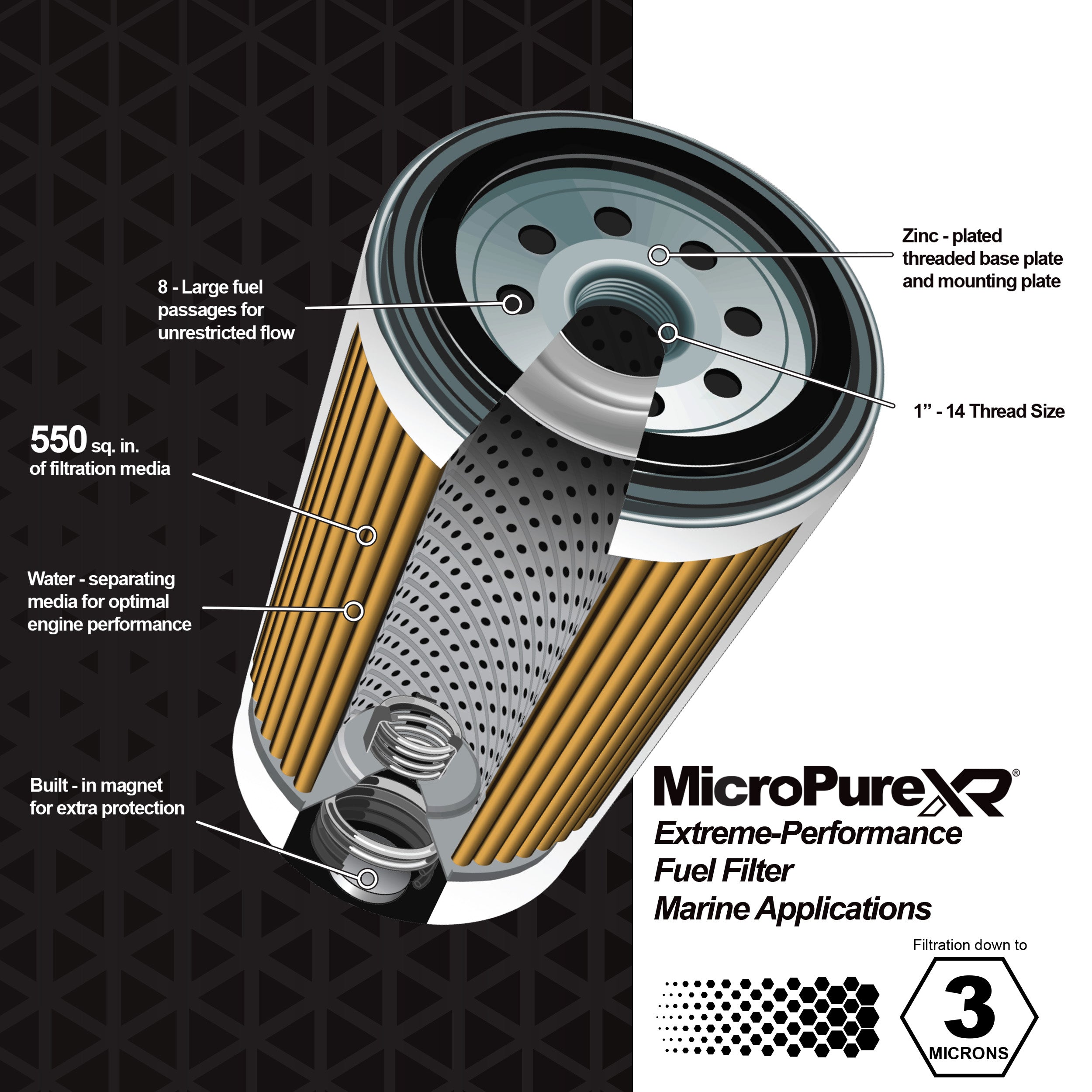 Fuel Filter for Marine Applications, MicroPure XR Extreme-Performance